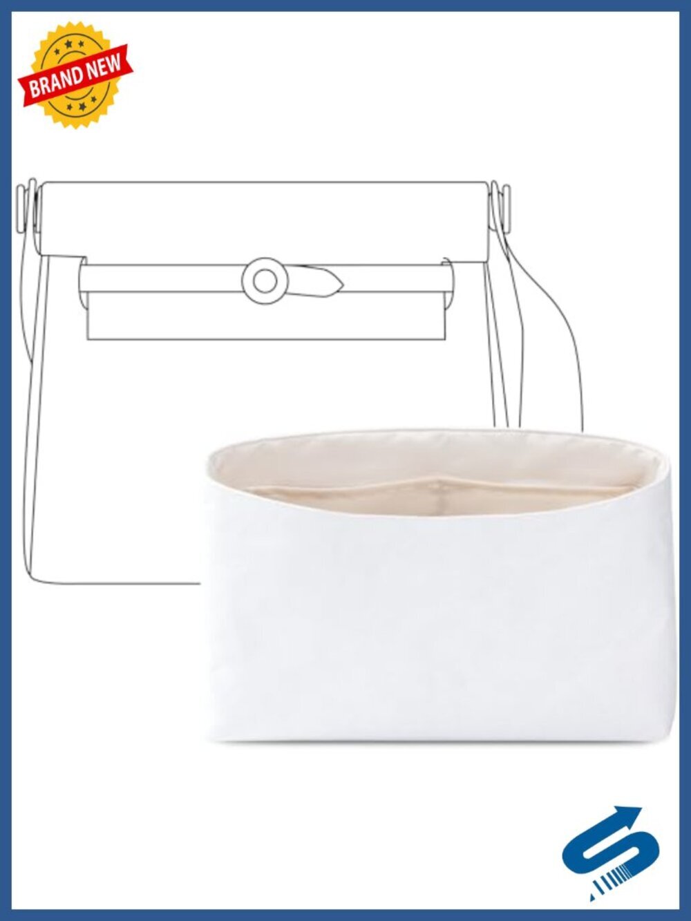 Purse Organizer Insert for Herbag 20 Mini - Premium Fabric, Water-Resistant,